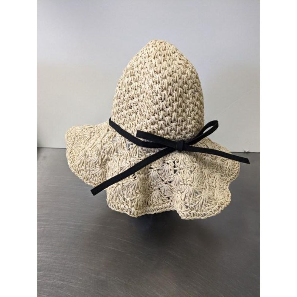 🌼5for$25🌼 Women’s Cream Straw with Black Bow Sunhat